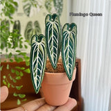 Indoor Tropical Plants Handmade Embroidery Green Plant Potted Plants